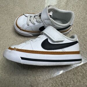 NIKE COURT INFANT TODDLER SNEAKERS WHITE BLACK SZ 6